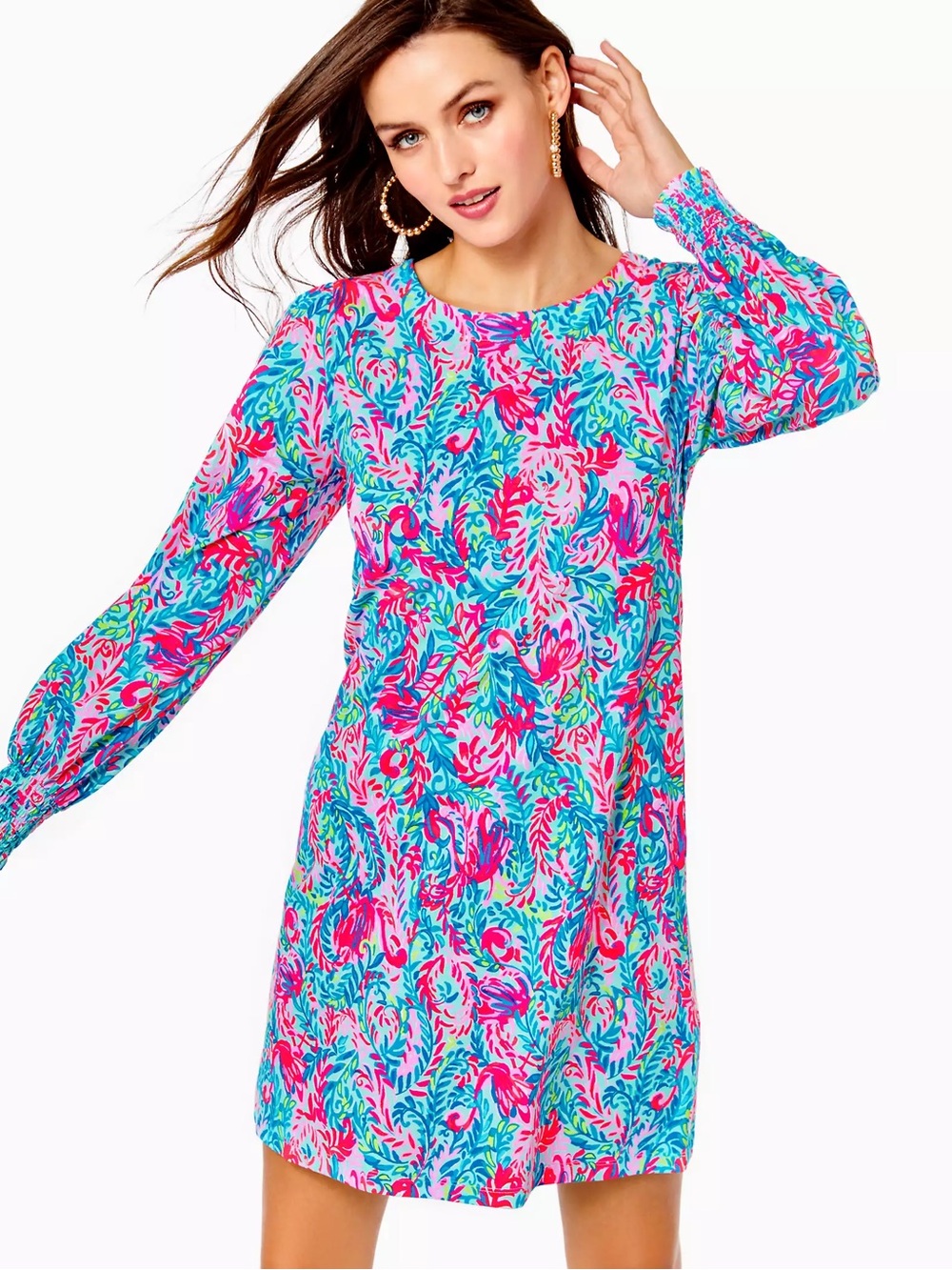 Lilly Pulitzer Diann Shift Dress in Surf Blue Flim Flam - Picture 3 of 3